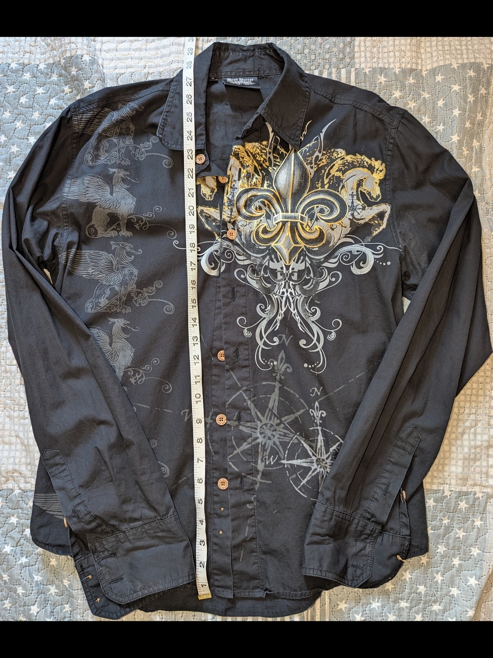 Brad Butter black longsleeve mens L button up shirt